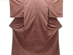 幾何学模様織出し十日町紬着物